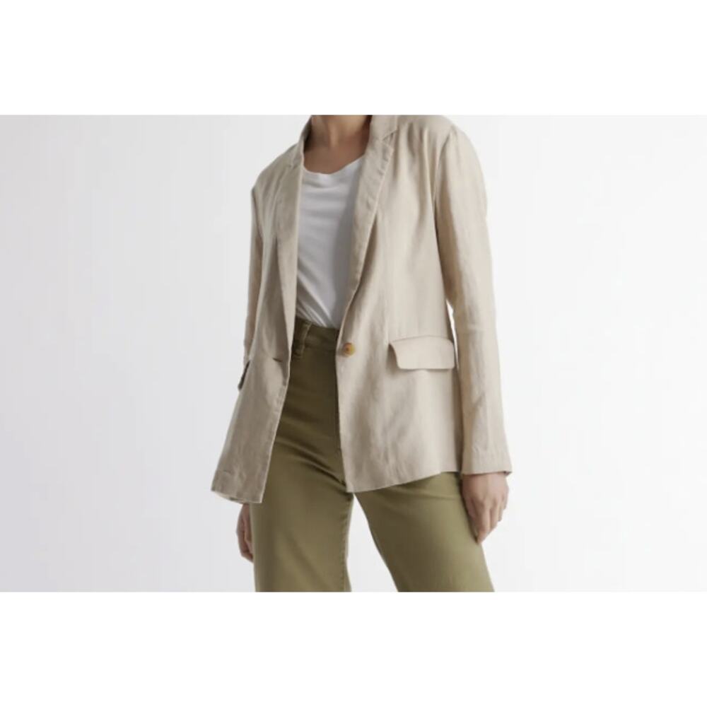 Quince 100% European Linen Blazer Size XL Driftwood Eco Friendly Sustainable